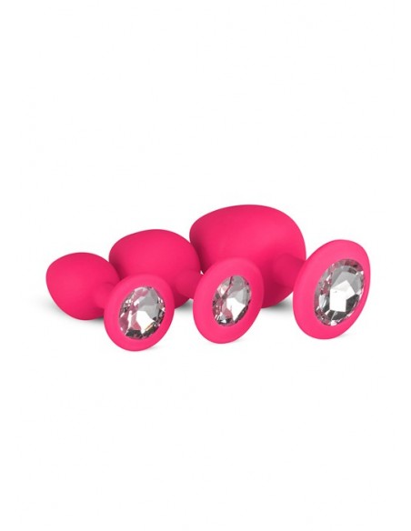 Plug-Diamond Plug Set-Pink - Zestawy Korków Analnych - 1