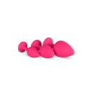 Zestaw korków analnych Plug-Diamond Plug Set-Pink z silikonu medycznego, trzy stopniowane rozmiary 7-9,3 cm i średnice 2,7-4 cm, - 2