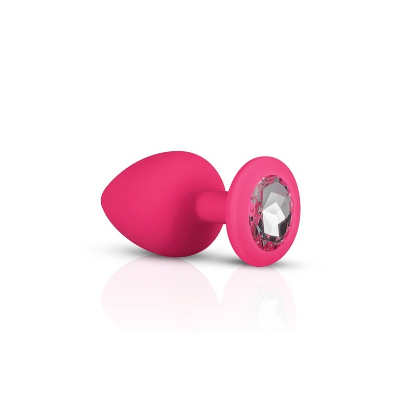 Zestaw korków analnych Plug-Diamond Plug Set-Pink z silikonu medycznego, trzy stopniowane rozmiary 7-9,3 cm i średnice 2,7-4 cm, - 3