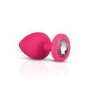 Zestaw korków analnych Plug-Diamond Plug Set-Pink z silikonu medycznego, trzy stopniowane rozmiary 7-9,3 cm i średnice 2,7-4 cm, - 3