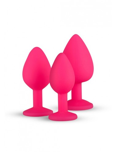 Plug-Diamond Plug Set-Pink - Zestawy Korków Analnych - 4