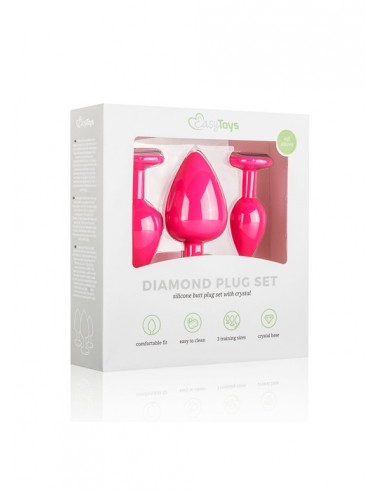 Plug-Diamond Plug Set-Pink - Zestawy Korków Analnych - 6