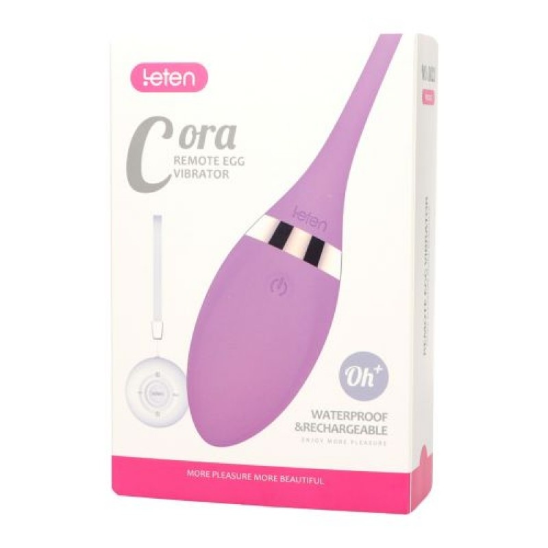Jajko wibrujące Cora Remote Egg Vibrator – fioletowy, silikonowy - 3