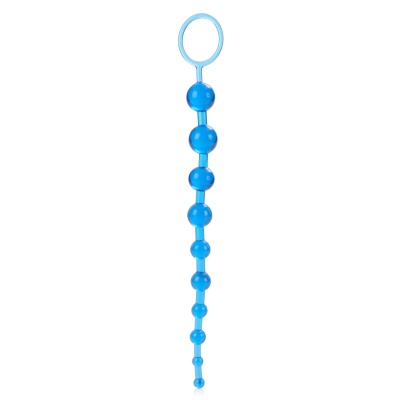 Kulki analne X-10 Beads Blue – stopniowane 10–30 mm, 28 cm - 1