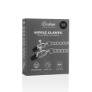 Klamerki na sutki Big Nipple Clamps With Chain - regulowane zaciski śrubowe z metalowym łańcuchem 45 cm, śr. szczęk 1,30 cm - 1
