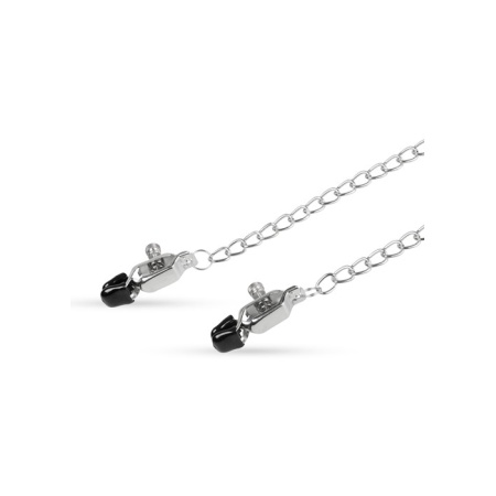 Klamerki na sutki Big Nipple Clamps With Chain - regulowane zaciski śrubowe z metalowym łańcuchem 45 cm, śr. szczęk 1,30 cm - 3