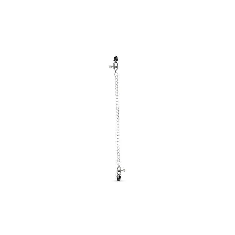 Klamerki na sutki Big Nipple Clamps With Chain - regulowane zaciski śrubowe z metalowym łańcuchem 45 cm, śr. szczęk 1,30 cm - 4