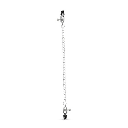 Klamerki na sutki Big Nipple Clamps With Chain - regulowane zaciski śrubowe z metalowym łańcuchem 45 cm, śr. szczęk 1,30 cm - 4