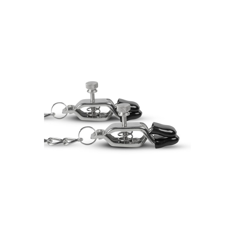 Klamerki na sutki Big Nipple Clamps With Chain - regulowane zaciski śrubowe z metalowym łańcuchem 45 cm, śr. szczęk 1,30 cm - 5