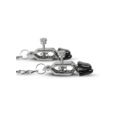 Klamerki na sutki Big Nipple Clamps With Chain - regulowane zaciski śrubowe z metalowym łańcuchem 45 cm, śr. szczęk 1,30 cm - 5