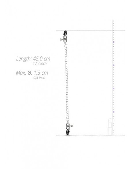 Stymulator-Big Nipple Clamps With Chain - Klamry i klipsy na sutki - 6