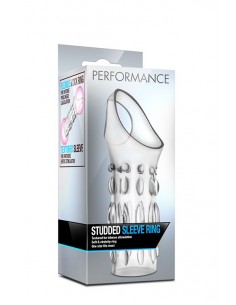 Nakładka na penisa PERFORMANCE STUDDED SLEEVE RING CLEAR - Przedłużki i nakładki na penisa - 1 2