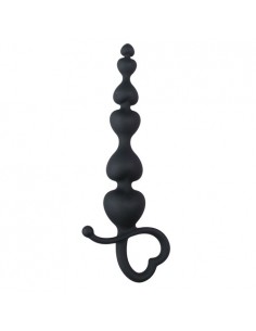 Czarny Korek Analny Uchwyt Serce - Kulki analne, koraliki analne - 1