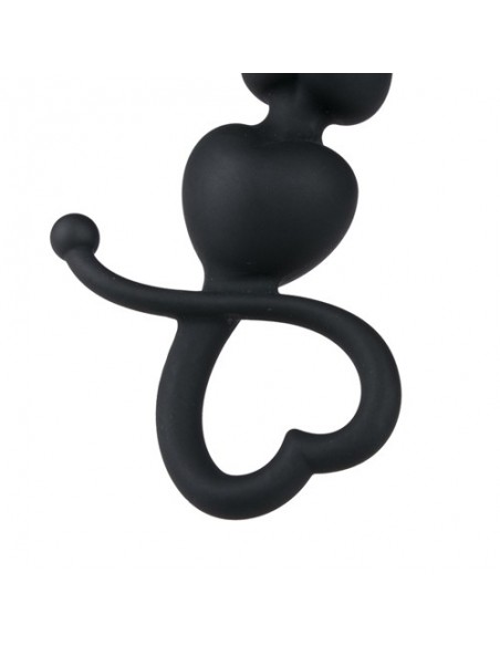 Czarny Korek Analny Uchwyt Serce - Kulki analne, koraliki analne - 5