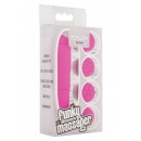Symulator łechtaczki Funky Massager Violet z 4 wymiennymi nakładkami, długość 9,5 cm - 2