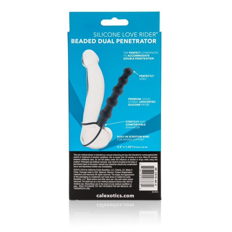 Penetrator Beaded Dual 14,5 cm z koralikami i pętlami - 3