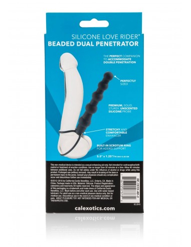 Proteza-Beaded Dual Penetrator - Strap-ony, dilda na pasku bez wibracji - 3