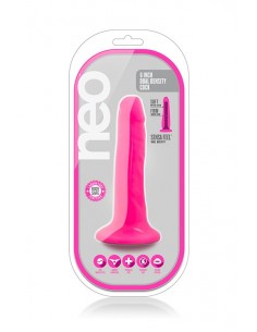 Dildo-NEO 6INCH DUAL DENSITY COCK NEON PINK - Dilda realistyczne - 1 2