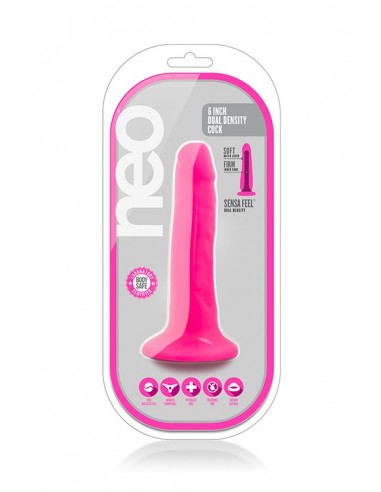 Dildo-NEO 6INCH DUAL DENSITY COCK NEON PINK - Dilda realistyczne - 2