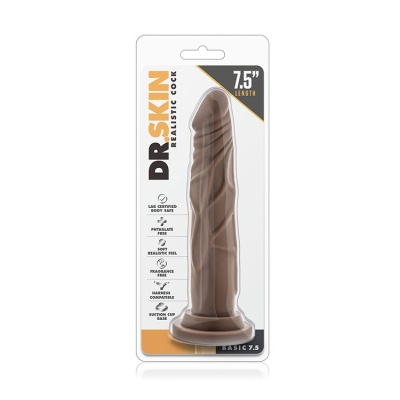 Dildo realistyczne Realistic Cock 7.5 Chocolate z przyssawką, długość 19 cm - 1 2
