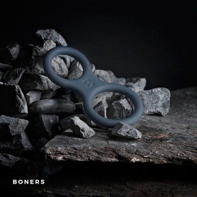 Pierścień na penisa Boners Silicone Cock Ring And Ball Stretcher - Grey - 1 2