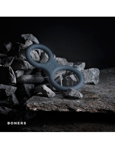 Pierścień na penisa Boners Silicone Cock Ring And Ball Stretcher - Grey - Pierścienie erekcyjne niewibrujące - 2