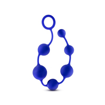 Koraliki analne Performance Indigo - silikon platynowy, 6 stopniowanych kul, 40,6 cm - 1