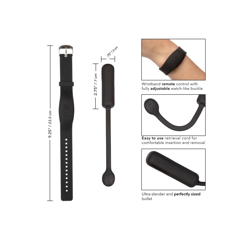Mini wibrator Wristband Remote Petite Bullet 7 cm z pilotem na nadgarstek - 4