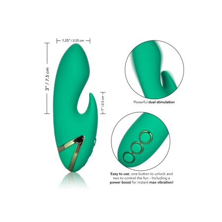Wibrator dwupunktowy Sierra Sensation Green z 10 trybami wibracji i funkcją Power Boost, 14 cm - 4