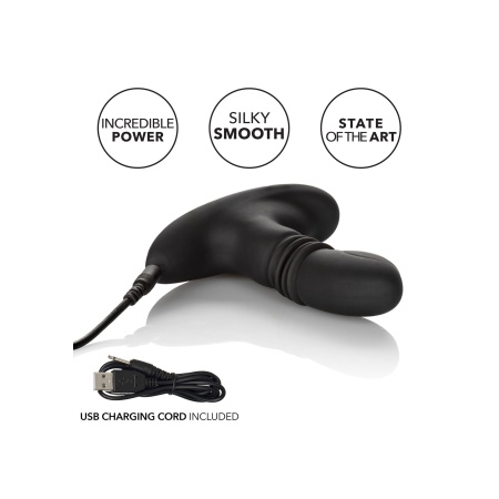 Eclipse Thrusting Probe Black - wibrujący plug analny z naprzemiennym ruchem rotacyjno-postępowym, silikon medyczny, długość 9,5 - 6