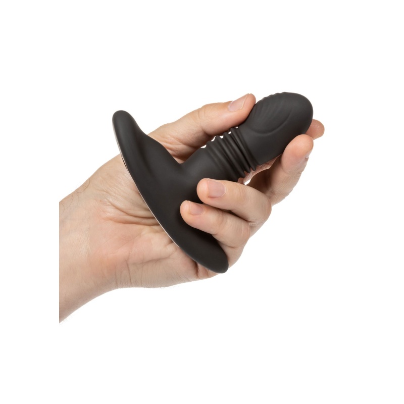 Eclipse Thrusting Probe Black - wibrujący plug analny z naprzemiennym ruchem rotacyjno-postępowym, silikon medyczny, długość 9,5 - 7