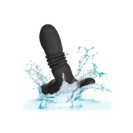 Eclipse Thrusting Probe Black - wibrujący plug analny z naprzemiennym ruchem rotacyjno-postępowym, silikon medyczny, długość 9,5 - 8