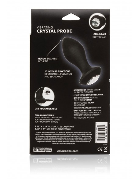 Zatyczka Analna z Wibracjami Vibrating Petite Crystal Probe - Kulki i korki analne wibrujące - 3