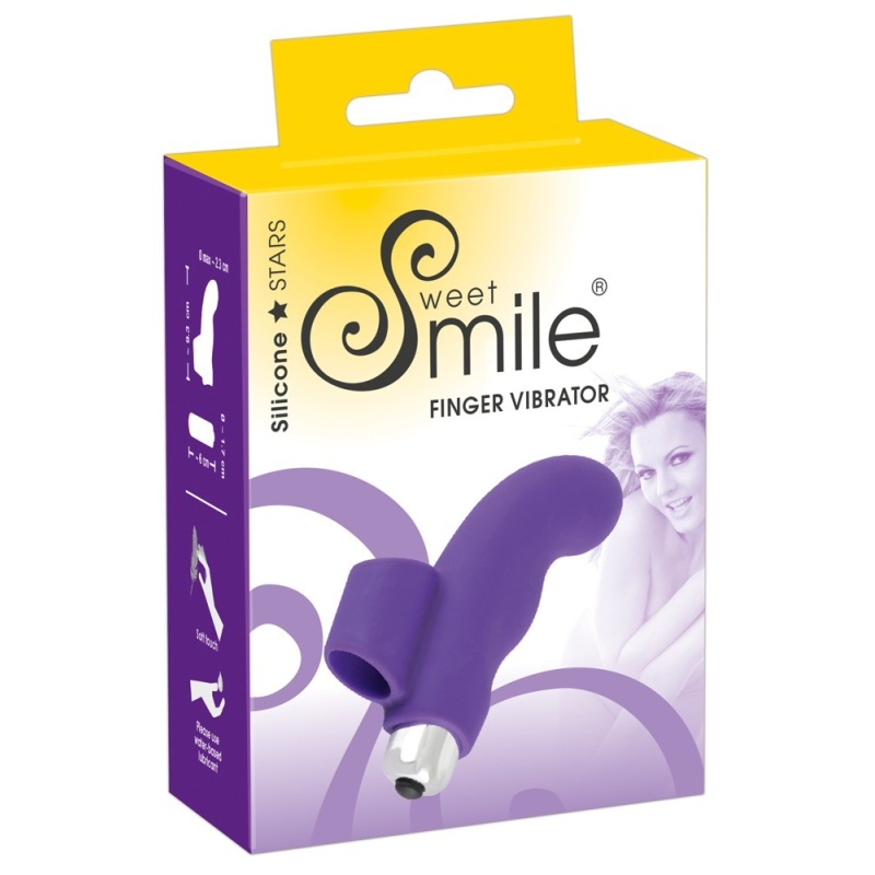 Wibrator palcowy Sweet Smile Finger Vibrator z zakrzywioną końcówką G-spot i pętlą na palec, 9,3 cm, średnica 2,1–2,3 cm - 5