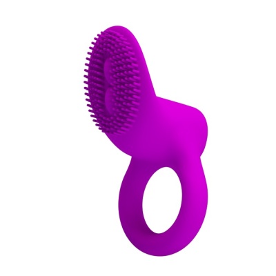 Wibrujący pierścień erekcyjny Cobra Violet ze stymulatorem łechtaczki, średnica 3,9 cm - 1 2