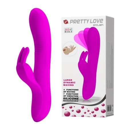 Wibrator króliczek Dylan - 4 tryby ruchu naśladującego palce i 7 trybów wibracji, 21,3 cm - 1