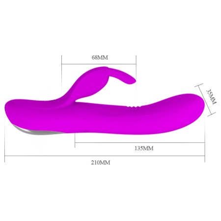 Wibrator króliczek Dylan - 4 tryby ruchu naśladującego palce i 7 trybów wibracji, 21,3 cm - 6