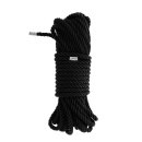 Lina do wiązań Bondage Rope 10M Black - pleciony nylon, metalowe końce, 1000 cm - 1