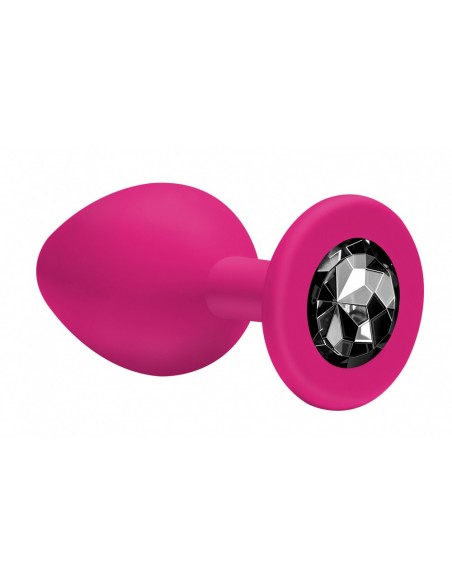 Plug-Anal Emotions Cutie Small Pink black crystal - Korki analne silikonowe - 1
