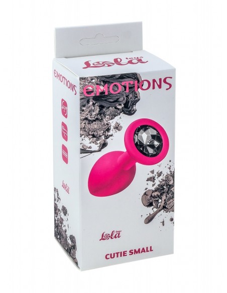 Plug-Anal Emotions Cutie Small Pink black crystal - Korki analne silikonowe - 3
