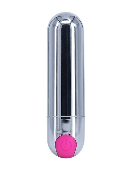 Mocny Mini Wibrator Bullet Silver/Pink Usb 10 Funkcji - Wibratory Mini - 2