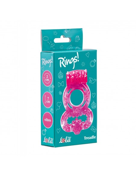 Cockring Rings Treadle Pink - Pierścienie erekcyjne wibrujące - 3
