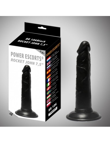 Rocket john 7,5 inch  black realistic dildo 7,5 inch  / 19 cm - Dilda realistyczne - 2