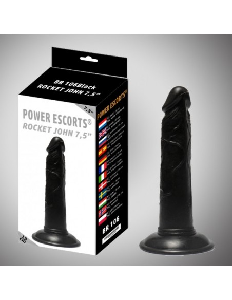 Rocket john 7,5 inch  black realistic dildo 7,5 inch  / 19 cm - Dilda realistyczne - 2