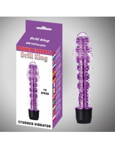 Drill king purple 16,8 cm x 3,8 cm vibrating  10 speed - Wibratory Klasyczne - 1
