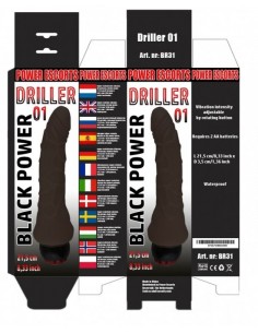 Driller 01 black 21,5 cm realistic vibrating - Wibratory Klasyczne - 1 2