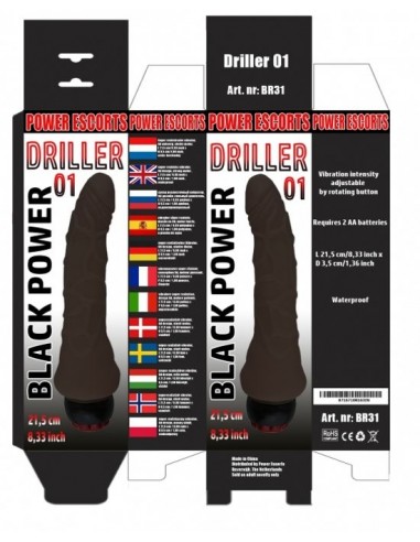 Driller 01 black 21,5 cm realistic vibrating - Wibratory Klasyczne - 2