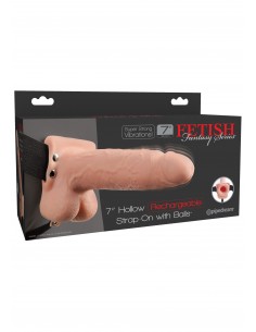 Hollow Recharge Strap-On 7Inch - Strap-ony, dilda na pasku bez wibracji - 1 2