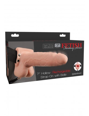 Hollow Recharge Strap-On 7Inch - Strap-ony, dilda na pasku bez wibracji - 2