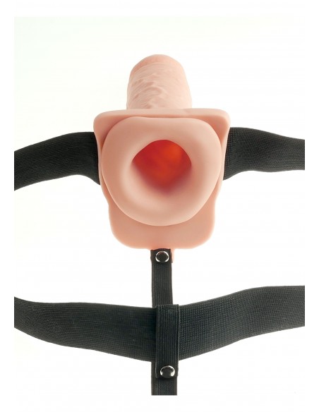 Hollow Recharge Strap-On 7Inch - Strap-ony, dilda na pasku bez wibracji - 4